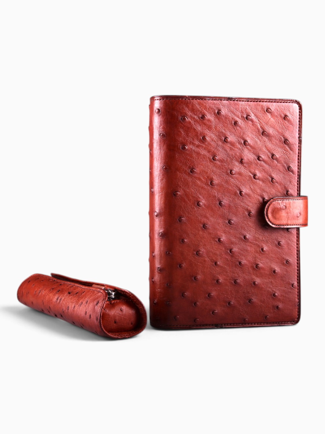 Обложка для ежедневника и чехол для ручки Kansory из кожи страуса
