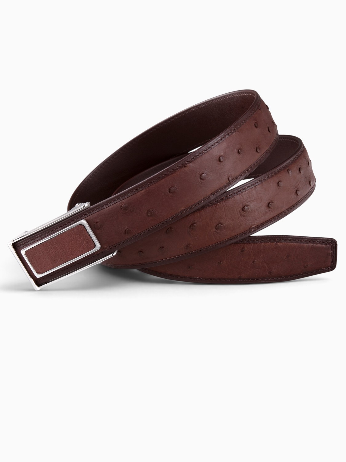Ремень из кожи страуса Treoda, ширина 3,5 см