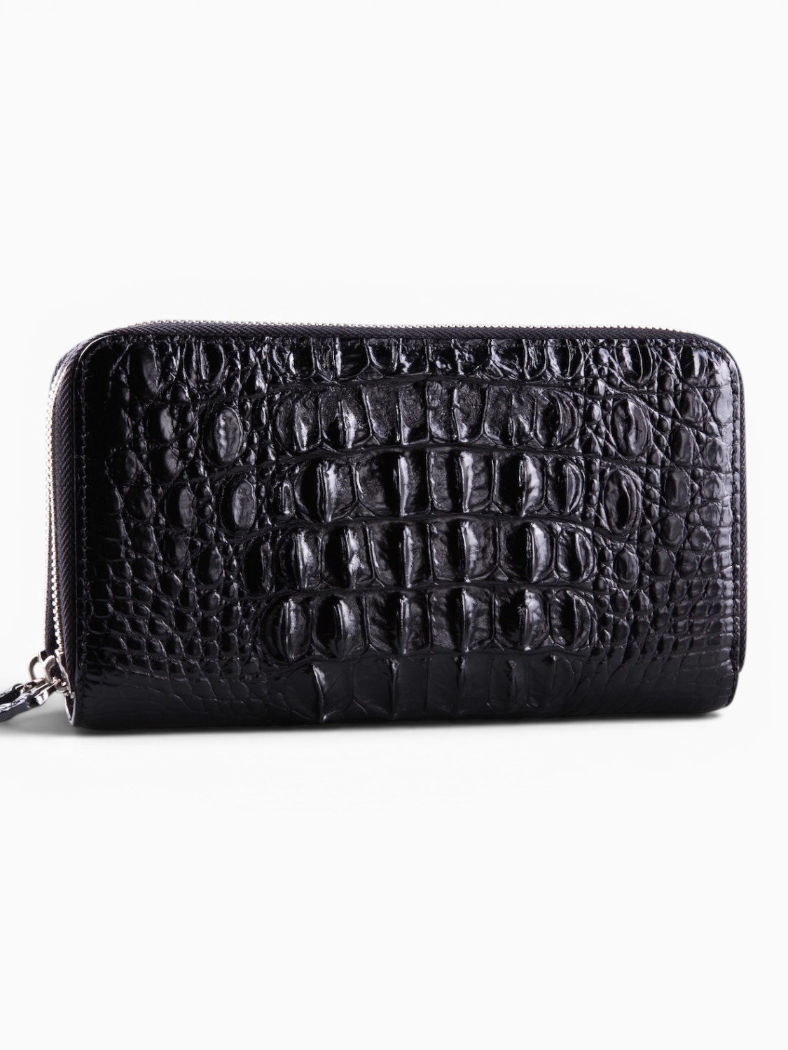 Клатч из кожи крокодила с боковой ручкой 21x11,5 см