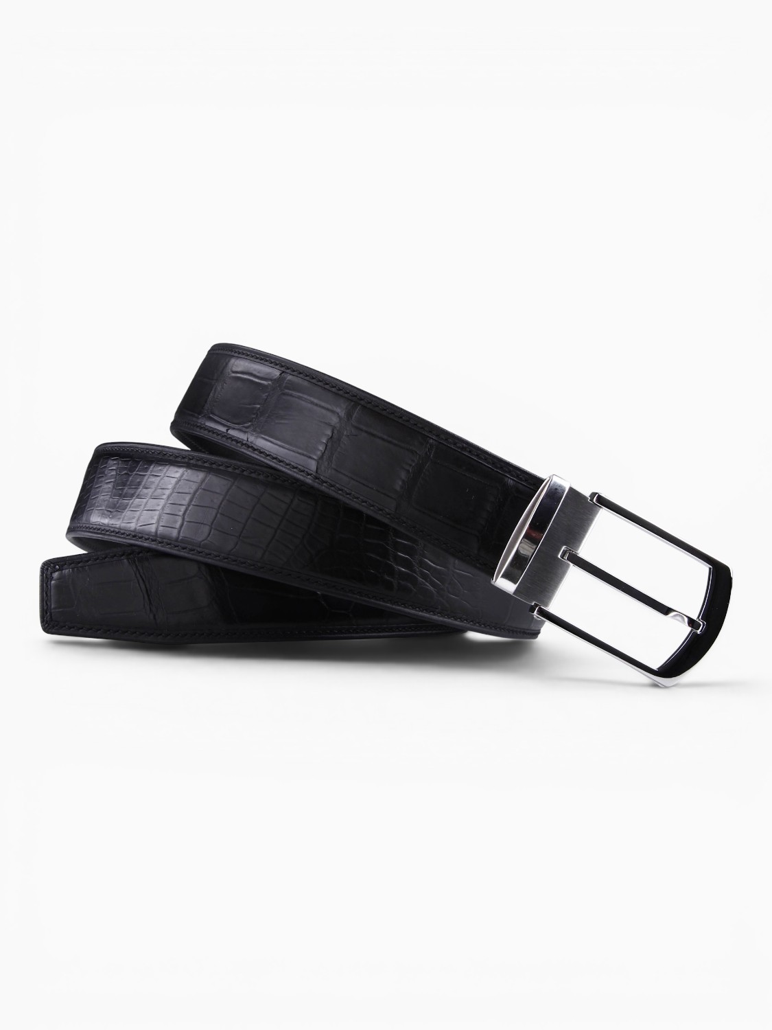 Ремень из кожи крокодила, ширина 3,9 см