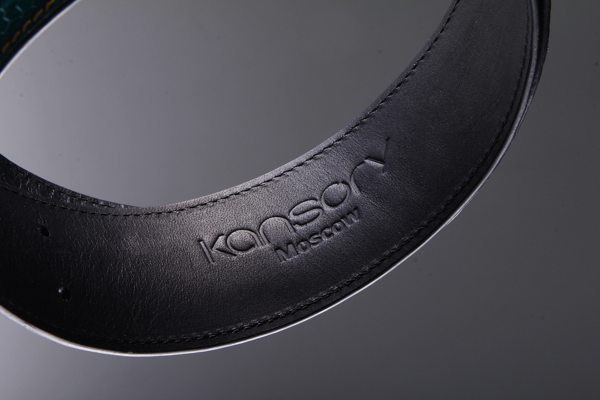 Ремень из кожи страуса Kansory, ручная работа