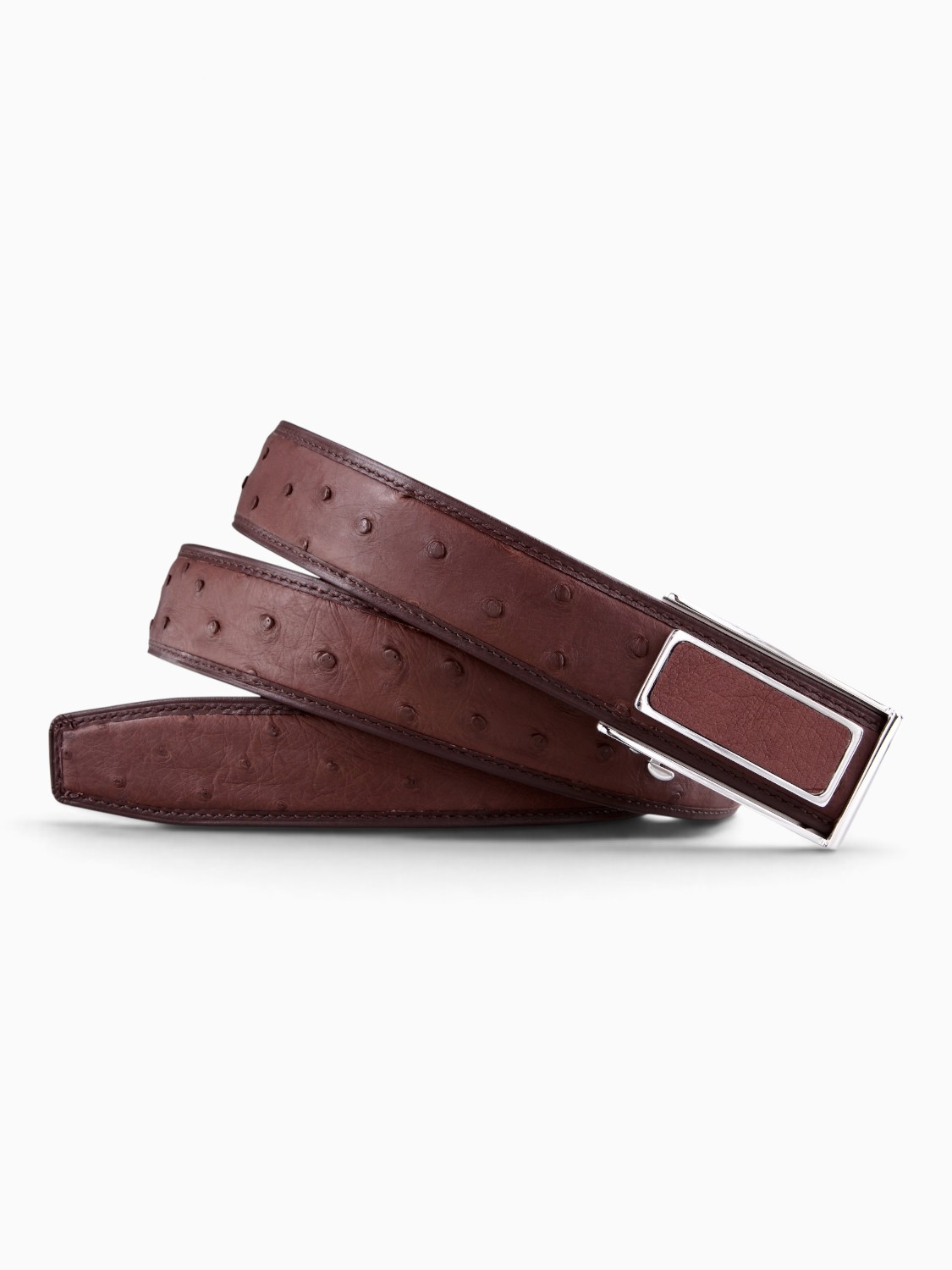 Ремень из кожи страуса Treoda, ширина 3,5 см