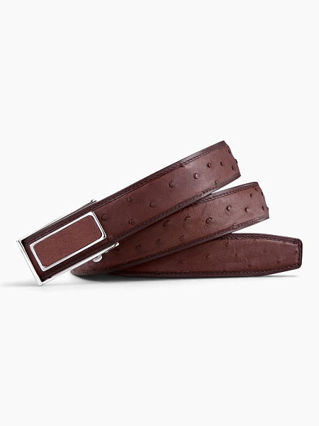 Ремень из кожи страуса Treoda, ширина 3,5 см