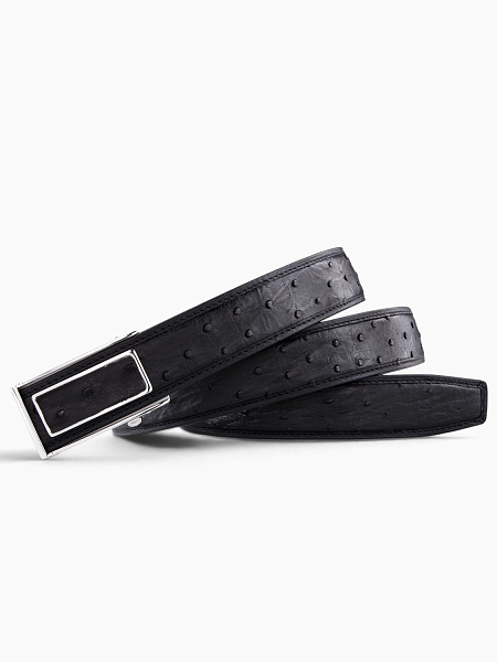 Ремень из кожи страуса Treoda, ширина 3,5 см