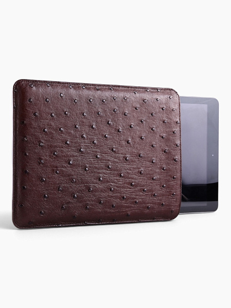Чехол для iPad, MacBook, планшета, ноутбука из кожи страуса