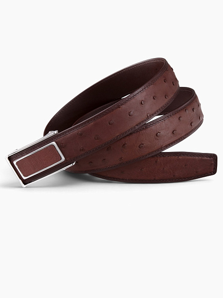 Ремень из кожи страуса Treoda, ширина 3,5 см
