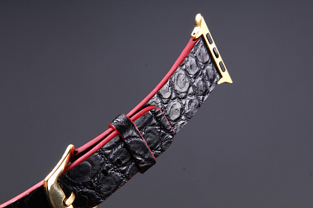 Ремешок для часов из кожи крокодила для Apple Watch, Kansory