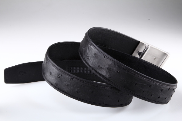 Ремень из кожи страуса Treoda, ширина 3,5 см