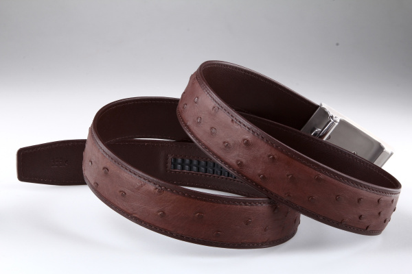Ремень из кожи страуса Treoda, ширина 3,5 см