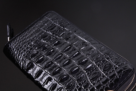 Клатч из кожи крокодила с боковой ручкой 21x11,5 см