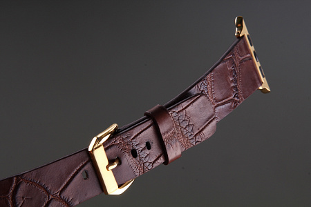 Ремешок для часов из кожи крокодила для Apple Watch, Kansory
