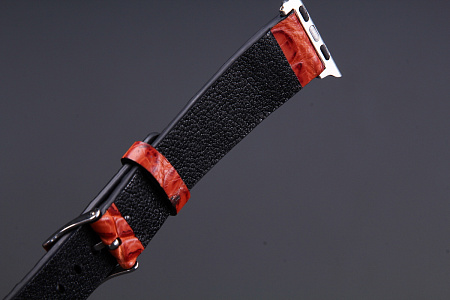 Ремешок для часов из кожи крокодила для Apple Watch, Kansory