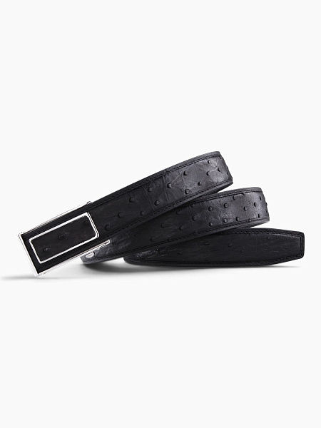 Ремень из кожи страуса Treoda, ширина 3,5 см