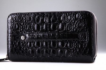 Клатч из кожи крокодила с боковой ручкой 21x11,5 см