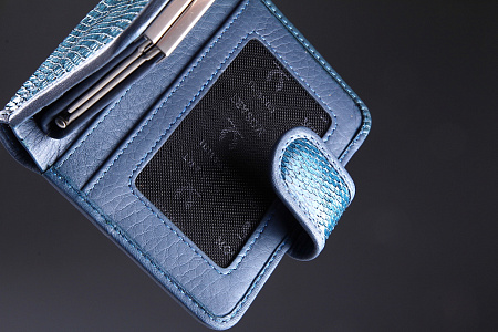 Кошелек женский из кожи змеи, монетница на фермуаре