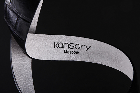 Ремень цельнокроеный из кожи крокодила Kansory, ручная работа