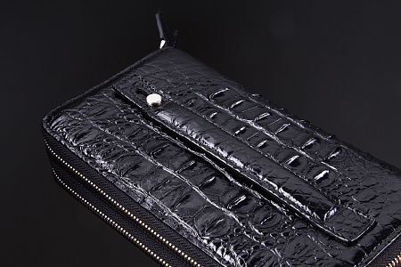 Клатч из кожи крокодила с боковой ручкой 21x11,5 см