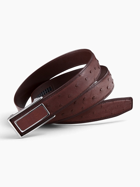 Ремень из кожи страуса Treoda, ширина 3,5 см