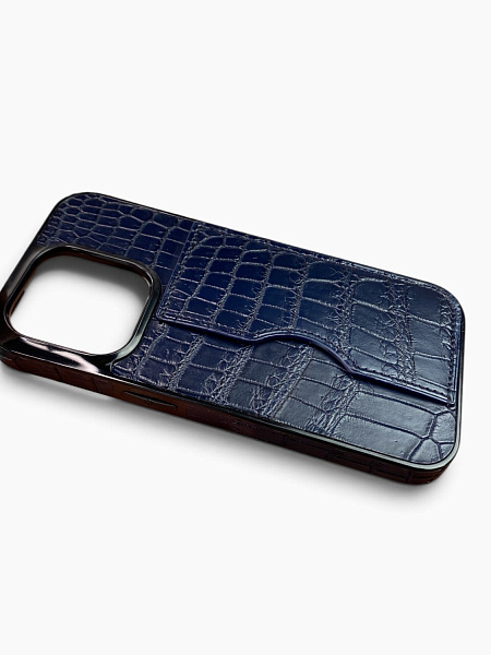Чехол с картхолдером на любую модель iPhone из кожи крокодила